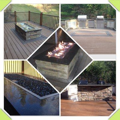 Completed deck with all the bells and whistles. Outdoor kitchenette, built in grill, built in smoker, granite counter tops, Fire-pit, & more