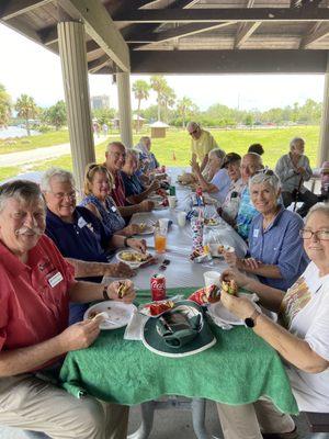 We like to share meals and have fun together, like at this picnic at Lakes Park!