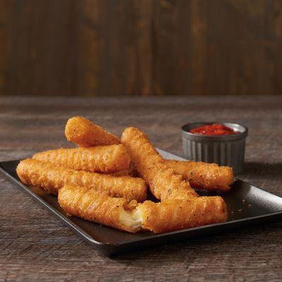 Our Famous Fry seasoning on crispy, cheesy mozzarella sticks