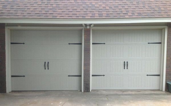 Residential Garage Door in Short Bead Board panel design with Spear hardware