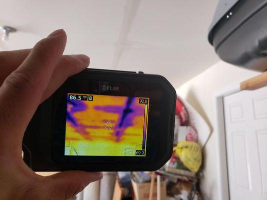 Garage ceiling w/Flir camera.