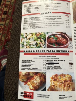 Italian menu