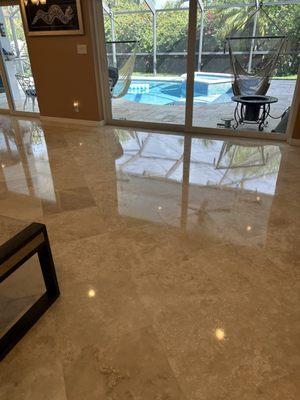 Travertine tile