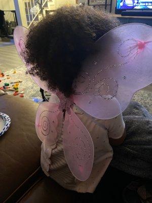 My daughter wanted butterfly wings!