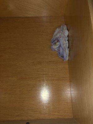 Dirty underwear left in dresser