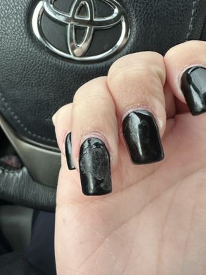 5 days after initially getting them done. didn't dry all the way through.