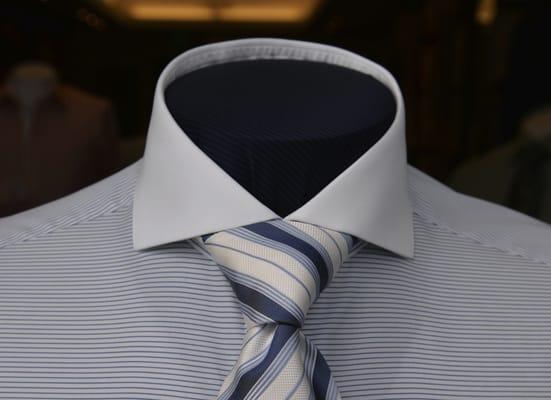 Anto Bespoke Shirt With A Spread Collar And A Tie