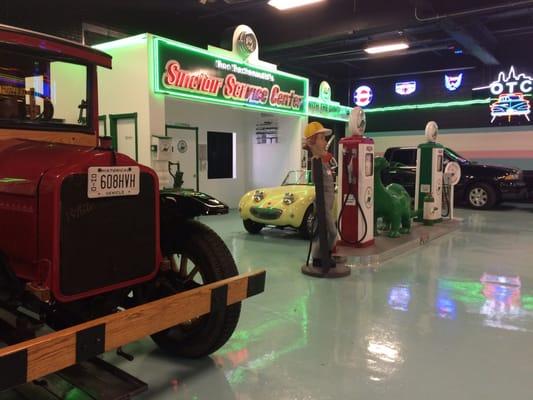 New addition to our showroom- service center props. Showroom displays a restored variety of cars available to purchase