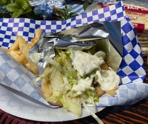 Chicken Gyro w/fries