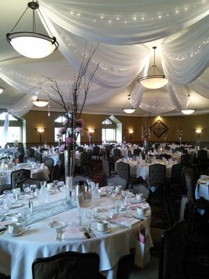 Southview's St. Andrews Ballroom set for a wedding reception.