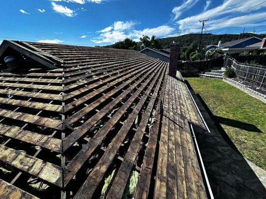 Old roof taken off