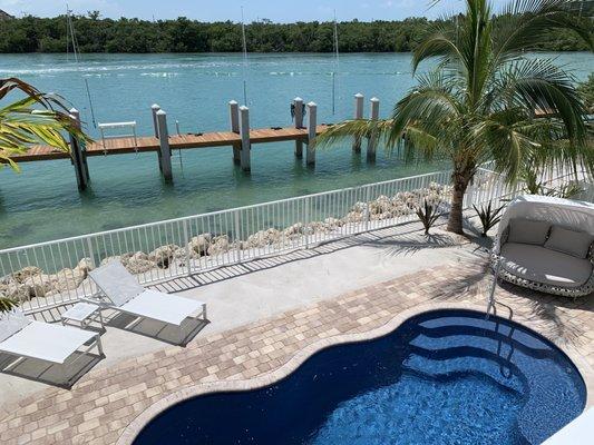 Each vacation rental unit comes with a private pool and waterfront access.