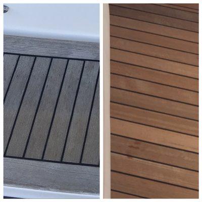 Teak cleaning and brightened 42 Tiara