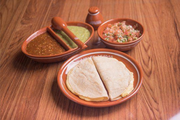 Quesadillas with delectable salsas