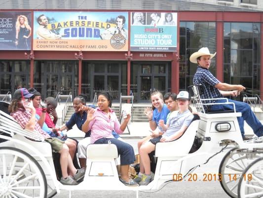 tour with the country music hall of fame in the background