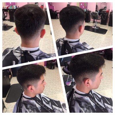 Low fade with taper by: Karmen.