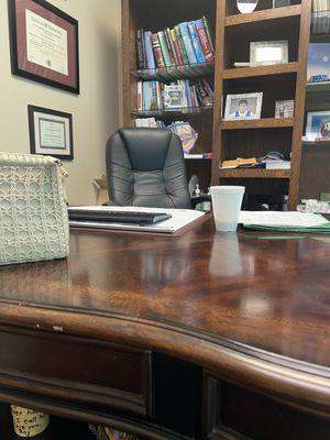 The office meeting room where the doctor met with me prior to the exam to discuss family history and personal goals.