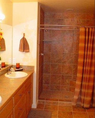 Master Bath with Walk in Shower and double sinks