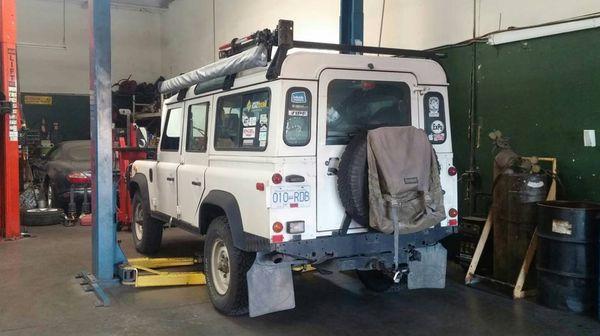 It's quite rare that we get one of these beasts in for repairs! There's not too many 1993 Defenders out there!