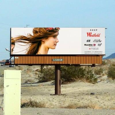 Digital billboard advertising for Westfield Palm Desert