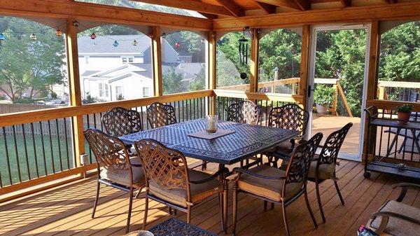 Classic screen porch gather place for family and friends.