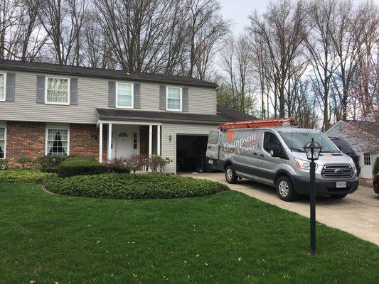 One of the Thompson Heating and Cooling expert installation crews at a customer's home