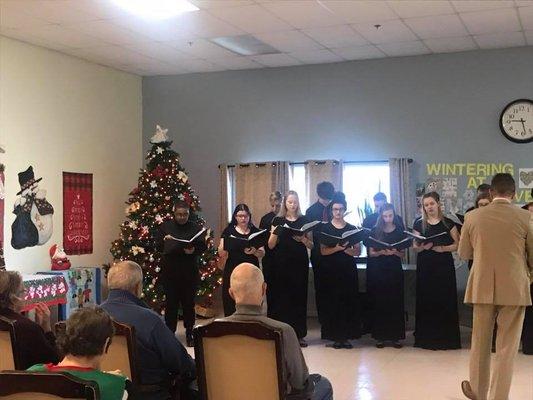 Our Active Day centers frequently invite choirs and other entertainers in to perform for our members.