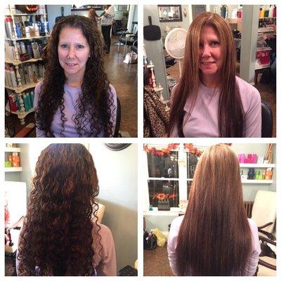 Keratin treatment and color