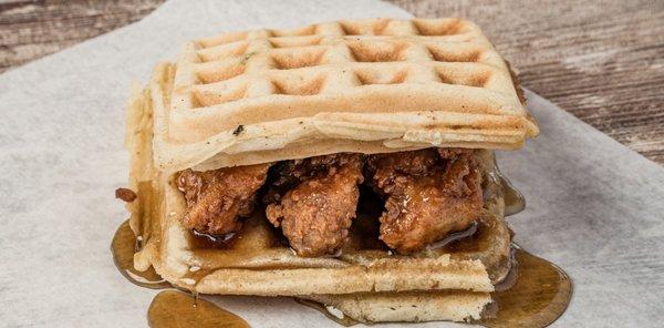 The B.B.C. our classic chicken n' waffle sandwich