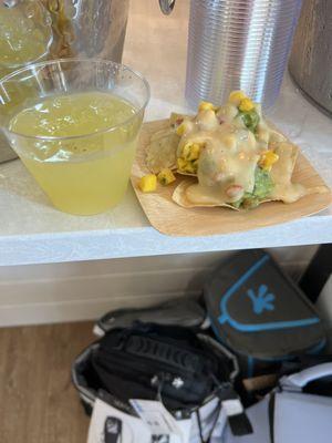 Nachos and jalapeños margaritas