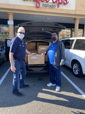 Facemasks being shared for local donations via the Rotary Million Mask Challenge!