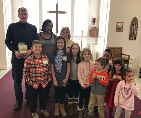 Penny Harvest donated to Nourish Now from Sunday School children.