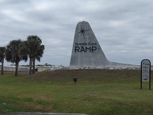 Location! Location! Location! South East Ramp on Sanford International Airport. Easy to find us! Follow the big blue signs!