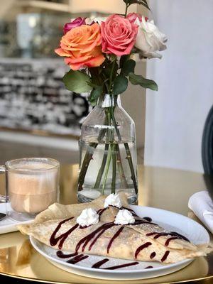 Berry crape and cappuccino