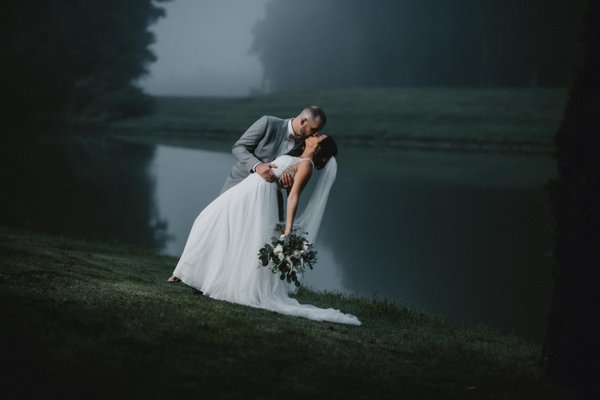 Newlyweds in the fog