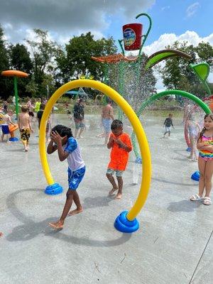 Cool water on a hot day.