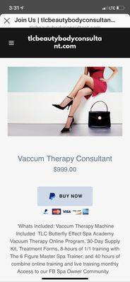 Become a Vacuum Therapy Consultant with 40- Hours of Training including Machines!