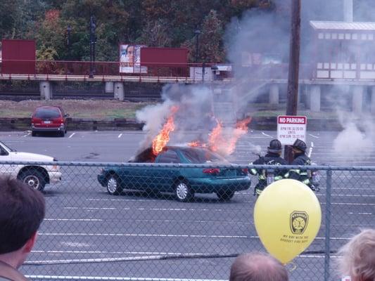 Actual LIVE burn demonstration @ Fire Prevention day