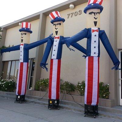 Uncle Sam dancing inflatables