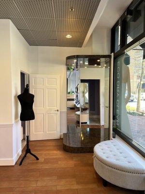 Fitting room here at 5 star cleaners for alteration needs