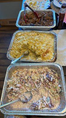 4 lbs of Pulled Pork, Mac and Cheese and cole slaw