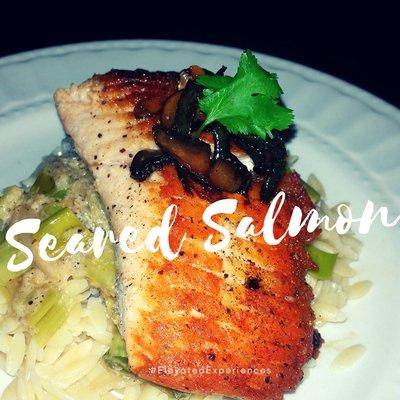 Seared Salmon and Balsamic Mushroom