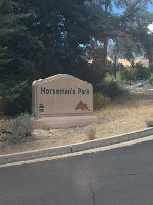 Entrance sign for Horseman's Park, off of Skyline.