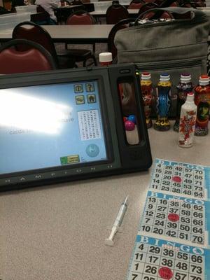 First night playing a machine. Ahhhh wish me luck! ! Lol my favorite bingo hall EVER!