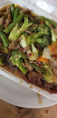 Hunan beef with vegetables