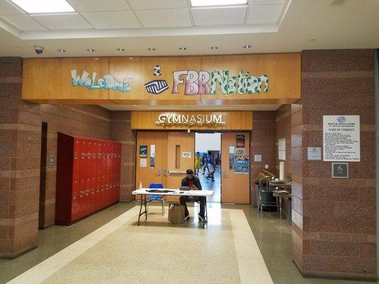 Entrance to gymnasium