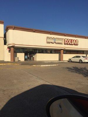 The "Family" out of Family Dollar was knocked down due to a tornado during Hurricane Harvey, but they still kept it open!