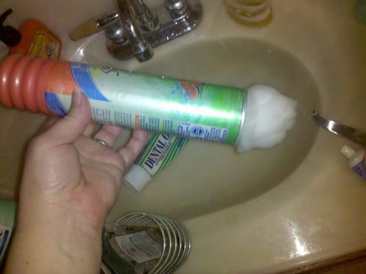 Professional movers/packers didn't know to hold back shaving cream?