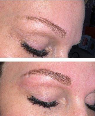 Brow wax and henna before and after.