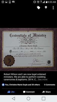 Ordained Minister